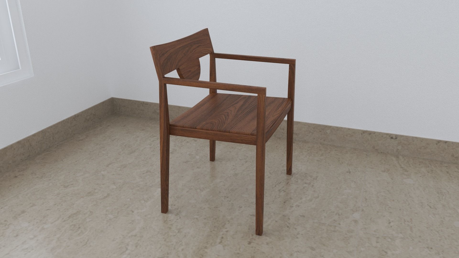 Wooden Chair 3D model_4