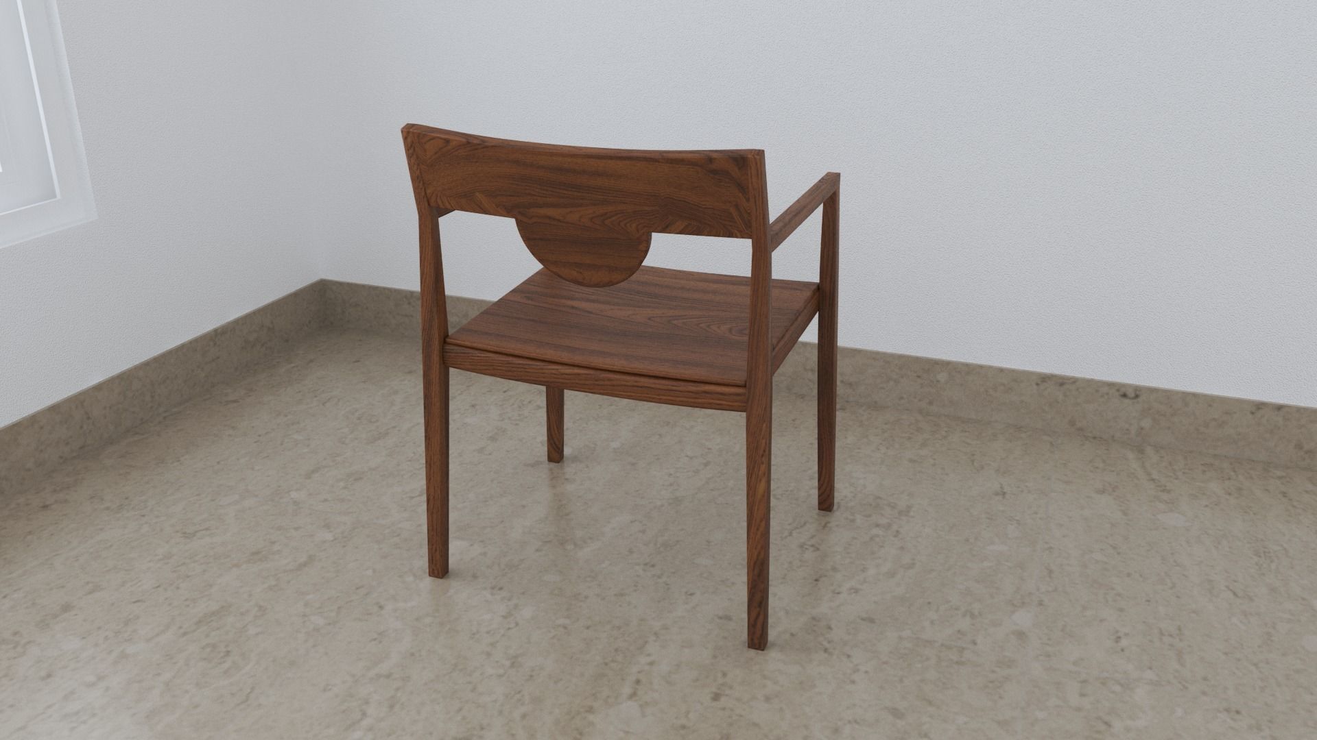 Wooden Chair 3D model_5