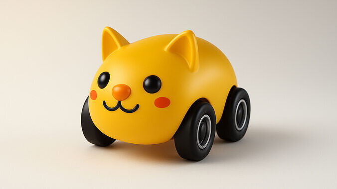 Cartoon Animal Car Cute Pack 01 Low-poly 3D model 5