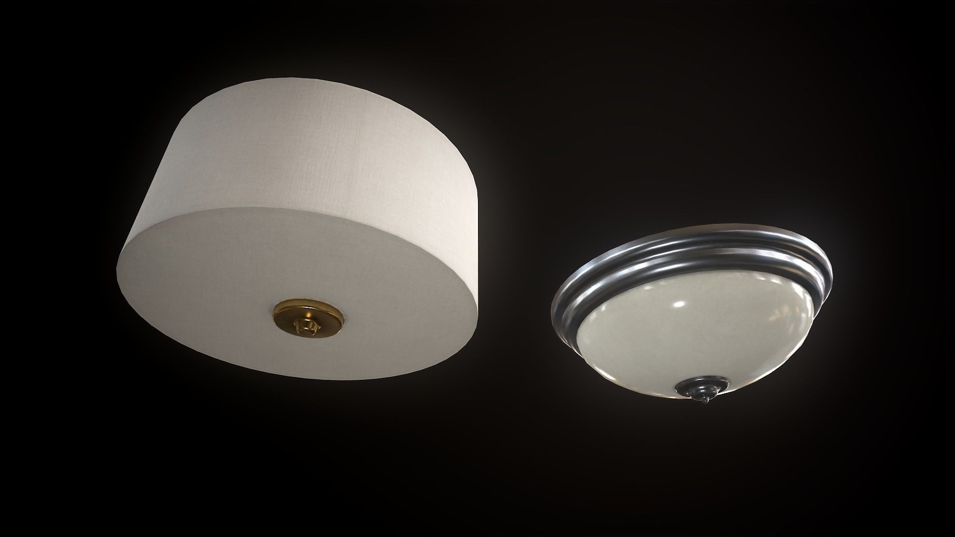 Ceiling Light Set Low-poly 3D model_12