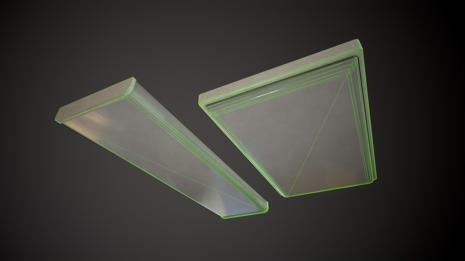 Ceiling Light Set Low-poly 3D model_15