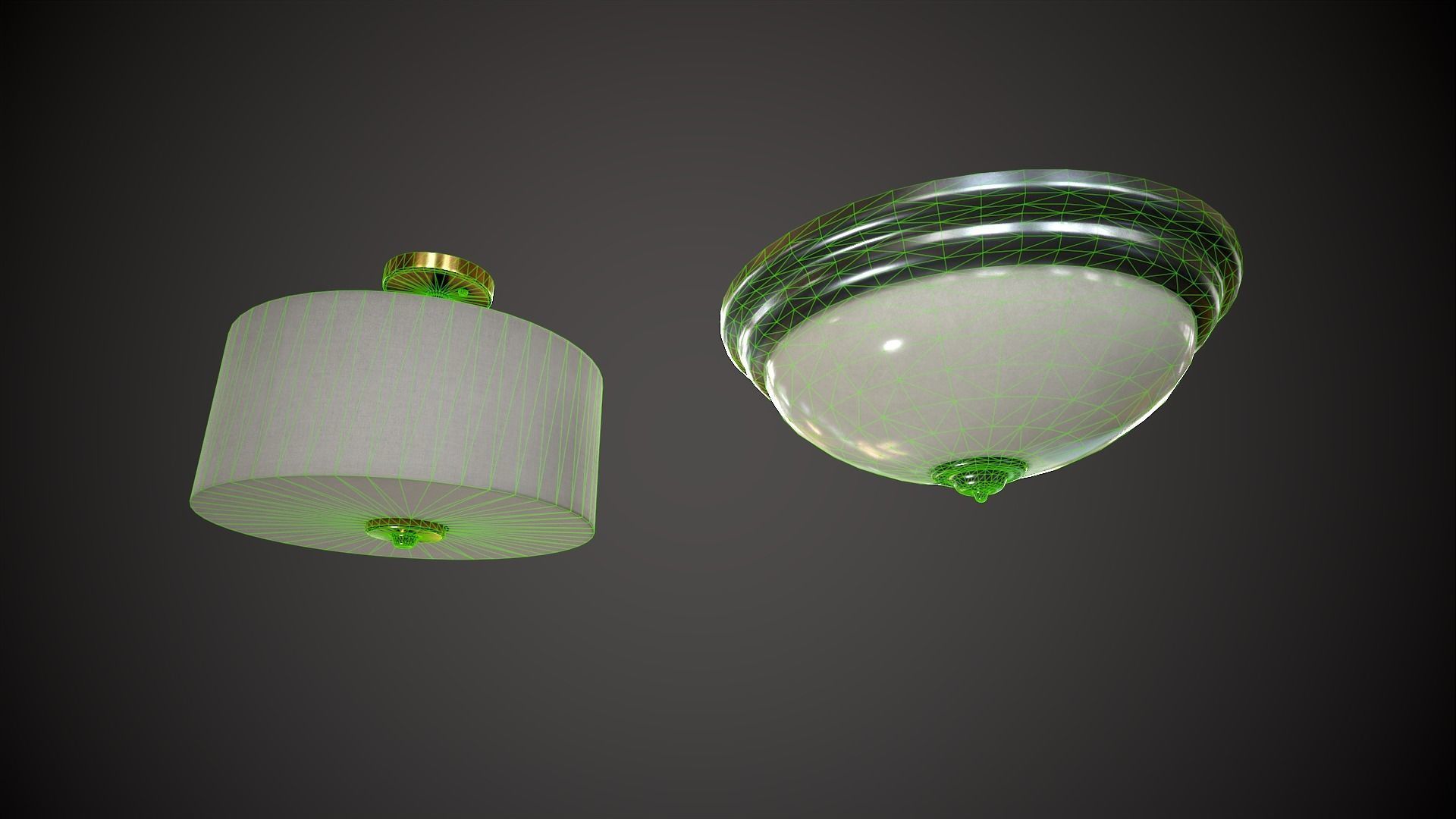 Ceiling Light Set Low-poly 3D model_14