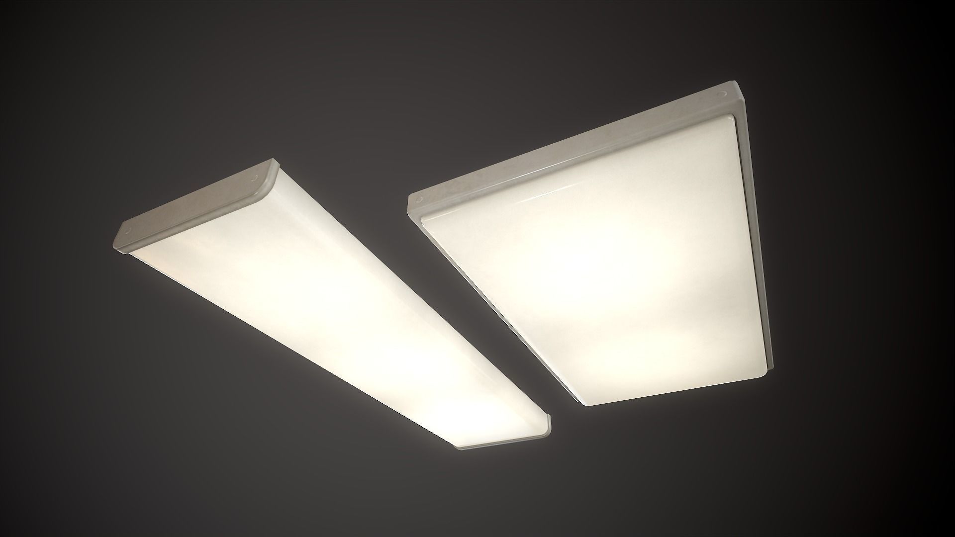 Ceiling Light Set Low-poly 3D model_10