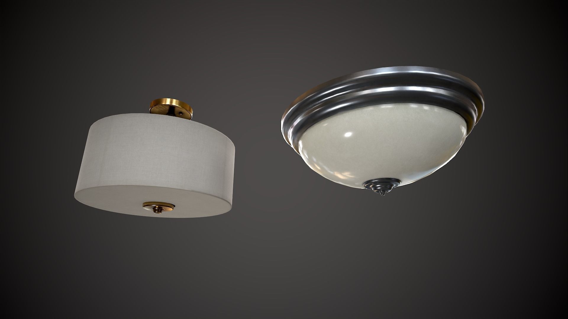 Ceiling Light Set Low-poly 3D model_5