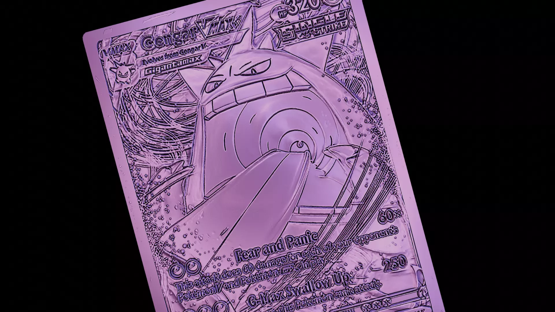 GENGAR V MAX SWORD and SHIELD FUSION STRIKE CARD 3D print model