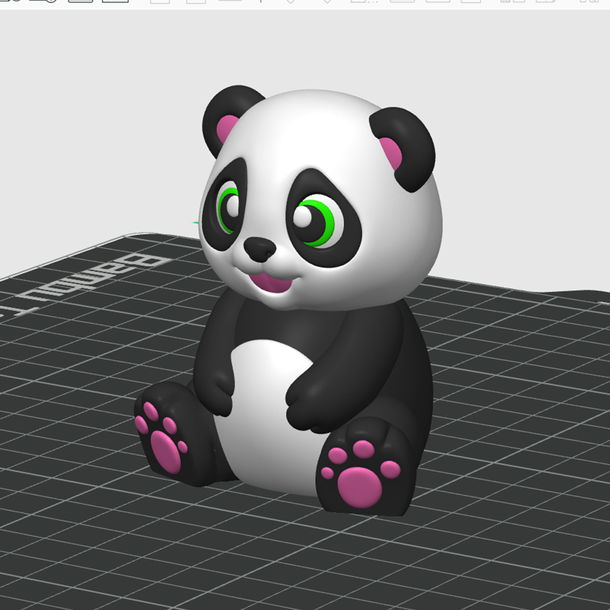 CUTE BABY PANDA  NO SUPPORTS Free 3D print model_3