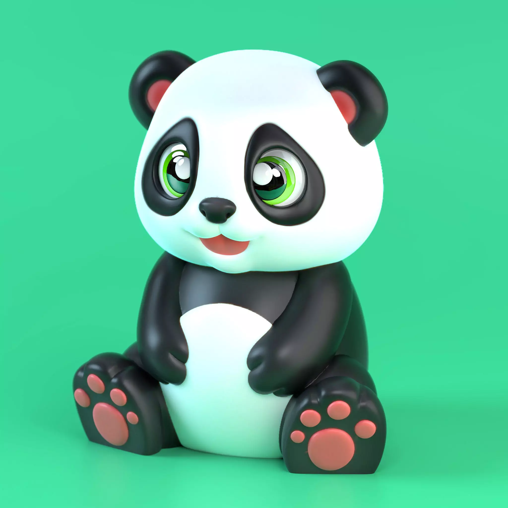 CUTE BABY PANDA  NO SUPPORTS Free 3D print model_0