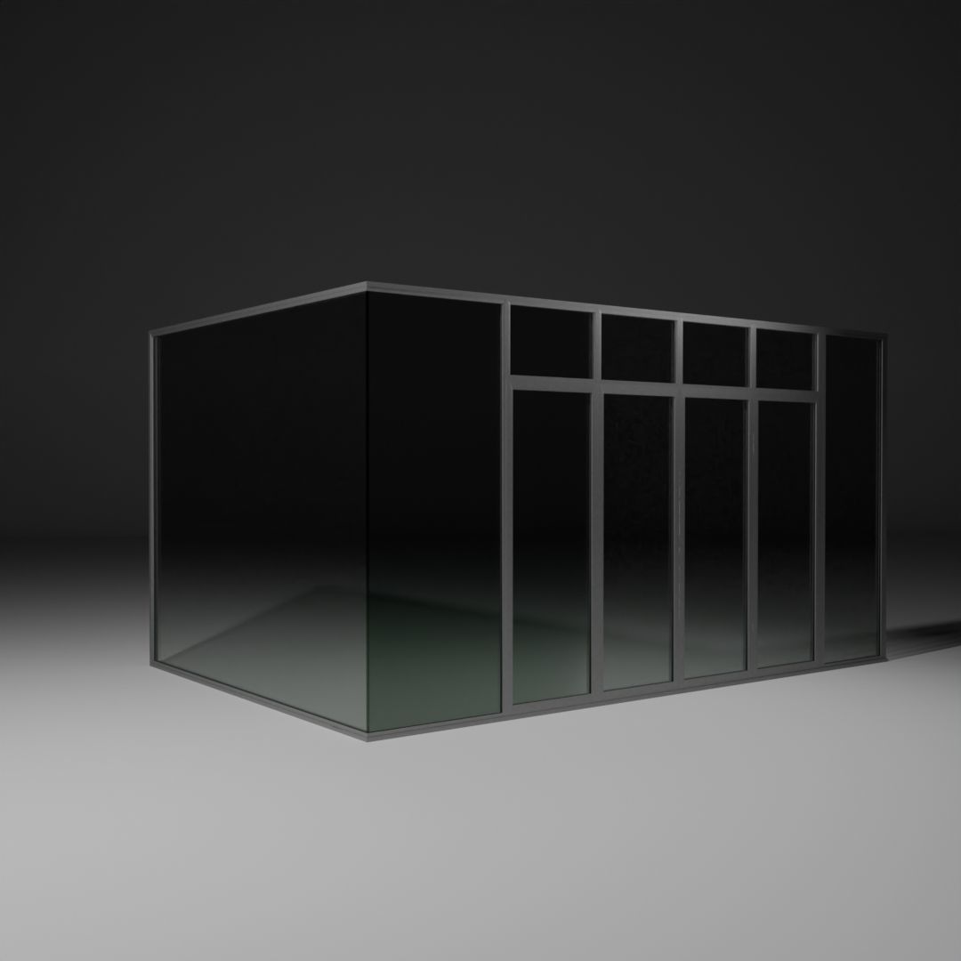 Commercial Glass window Free 3D model_4