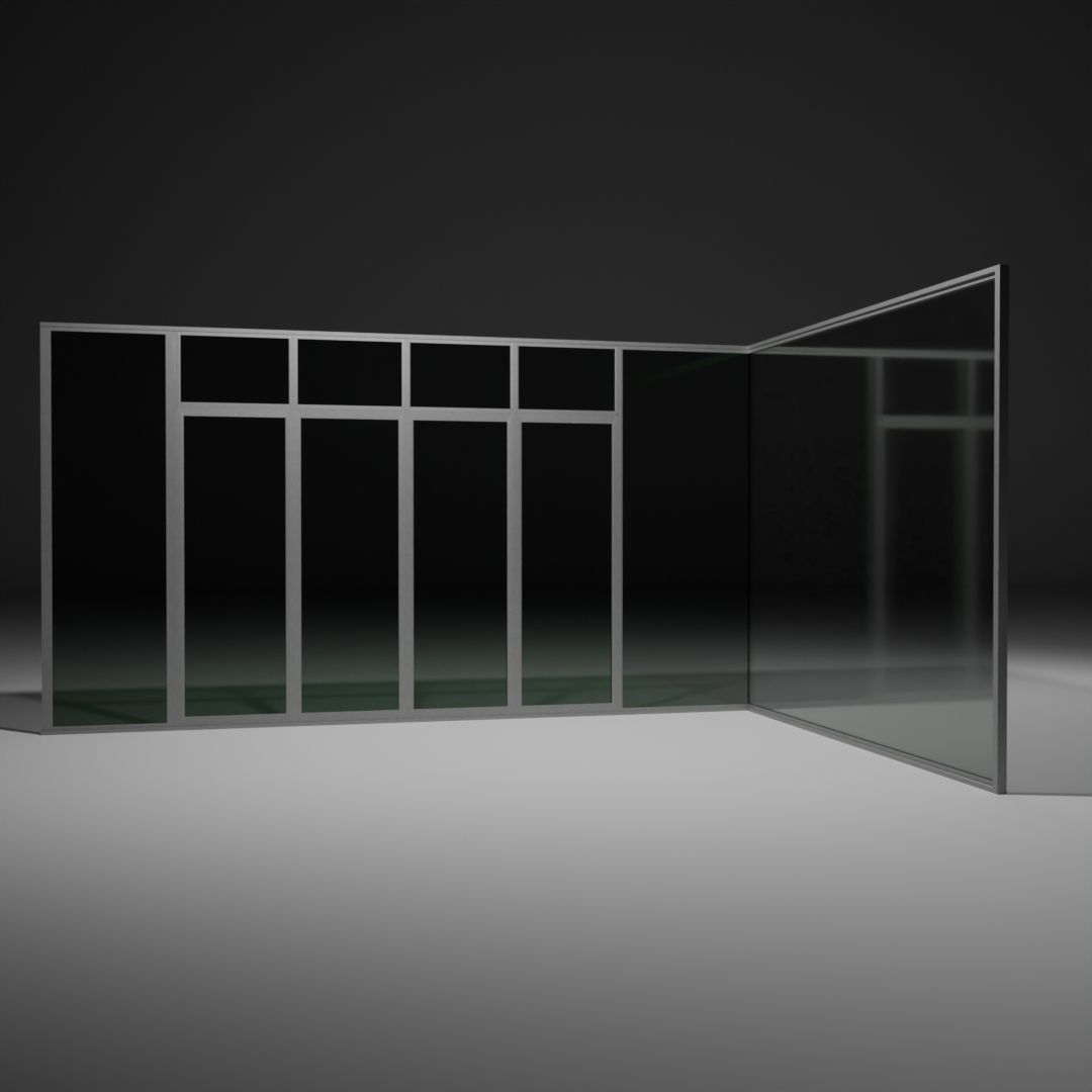 Commercial Glass window Free 3D model_6