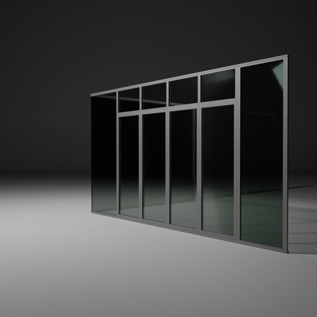 Commercial Glass window Free 3D model_5