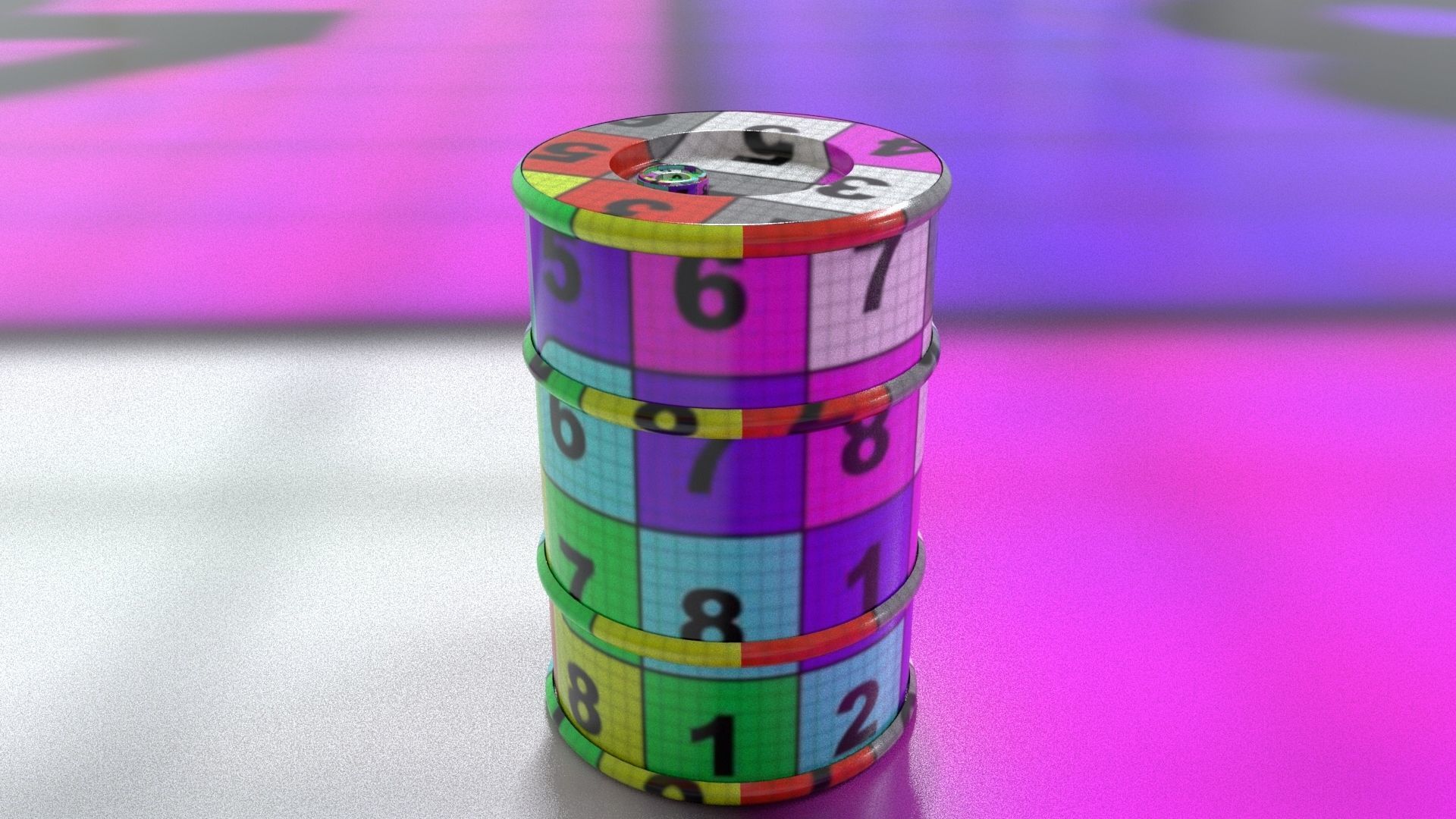 laos Game Drum Container Low-poly 3D model_13