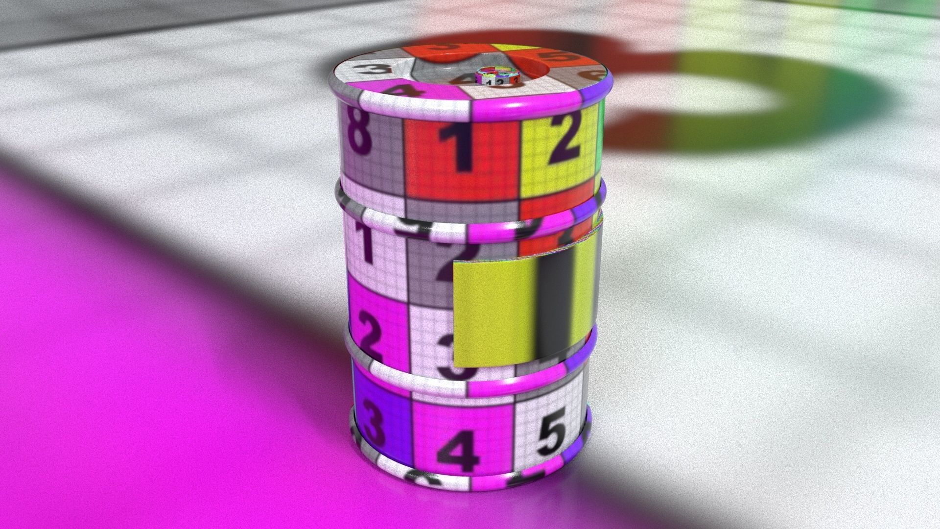 laos Game Drum Container Low-poly 3D model_11