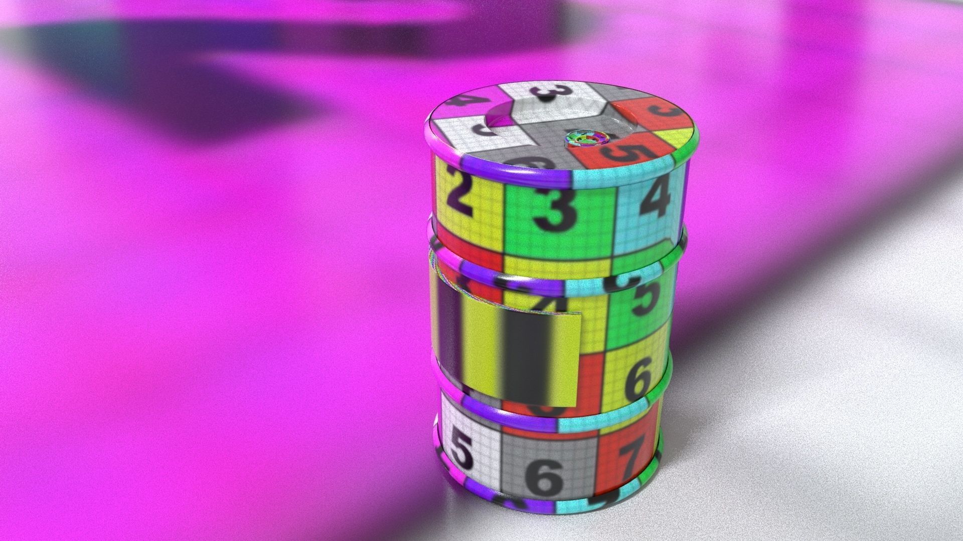 laos Game Drum Container Low-poly 3D model_12