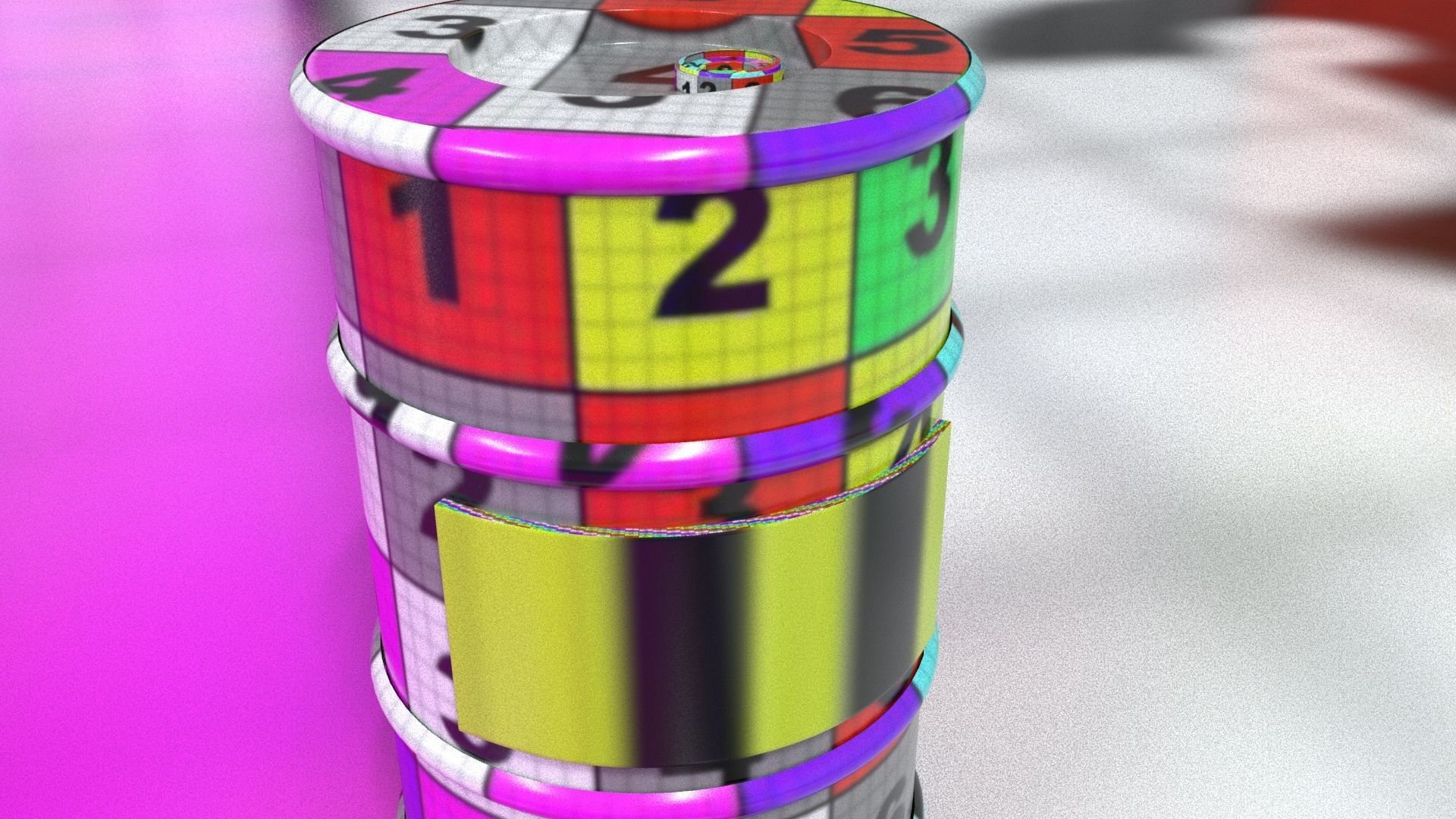 laos Game Drum Container Low-poly 3D model_14