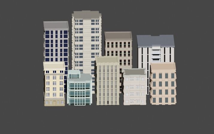 Incredible Pack Realistics Buildings Low-poly 3D model_2