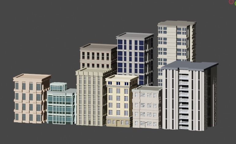 Incredible Pack Realistics Buildings Low-poly 3D model_21