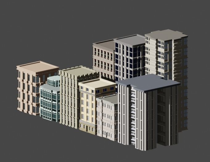 Incredible Pack Realistics Buildings Low-poly 3D model_18