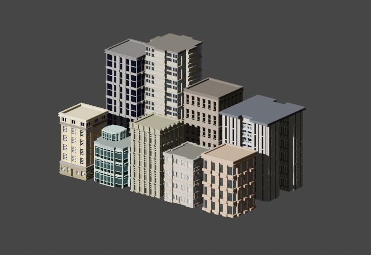 Incredible Pack Realistics Buildings Low-poly 3D model_3