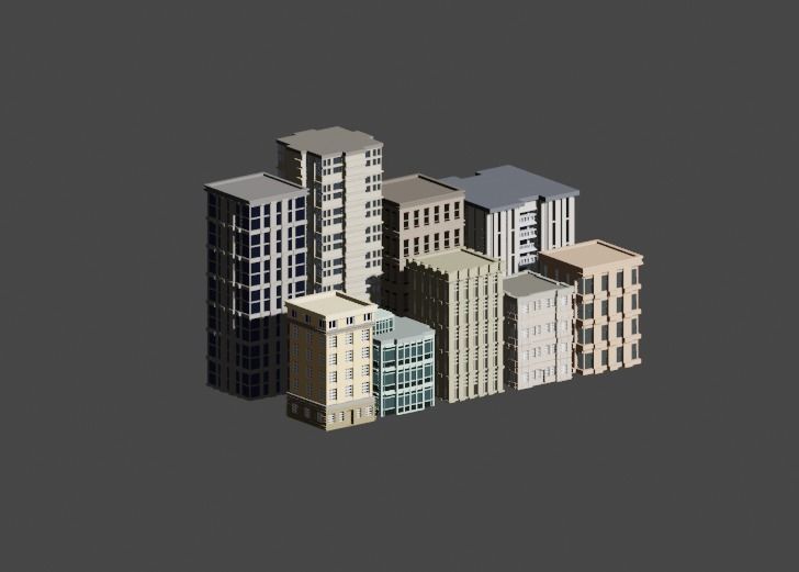 Incredible Pack Realistics Buildings Low-poly 3D model_5