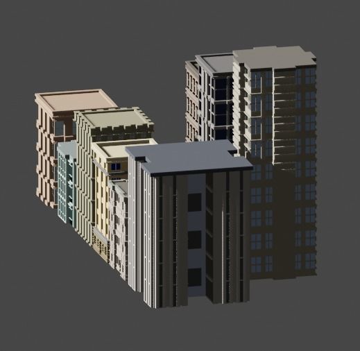 Incredible Pack Realistics Buildings Low-poly 3D model_61