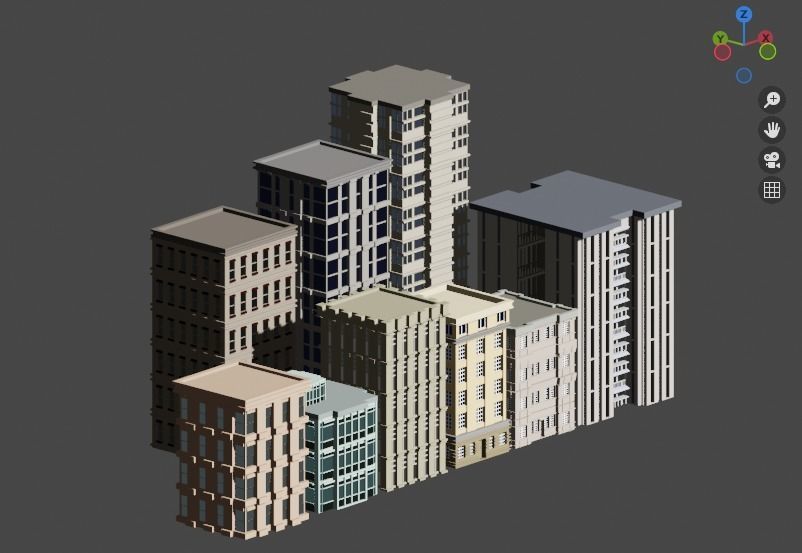 Incredible Pack Realistics Buildings Low-poly 3D model_8