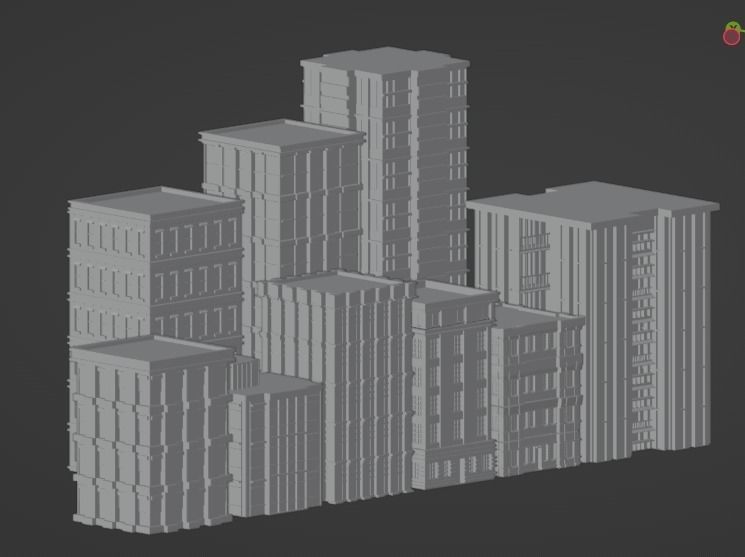 Incredible Pack Realistics Buildings Low-poly 3D model_46