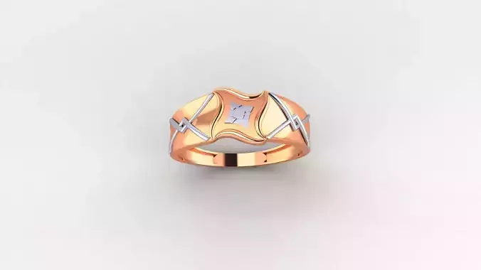 Plain Gold Light weight minimalist Mens Band Ring 3dm stl 