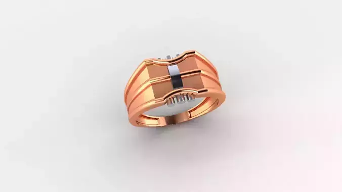 Plain Gold Light weight minimalist Mens Band Ring 3dm stl