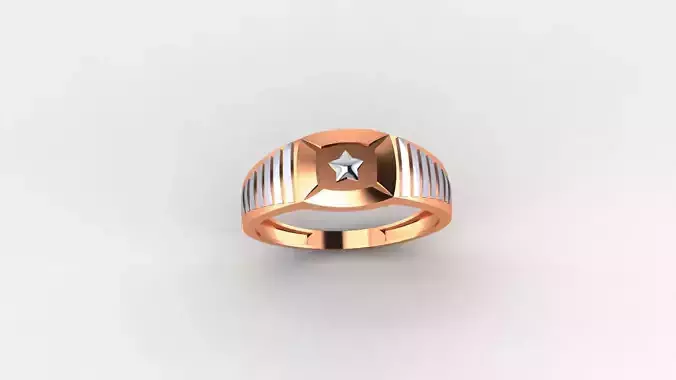 Captain America Plain Gold Light weight Mens Band Ring 3D print model