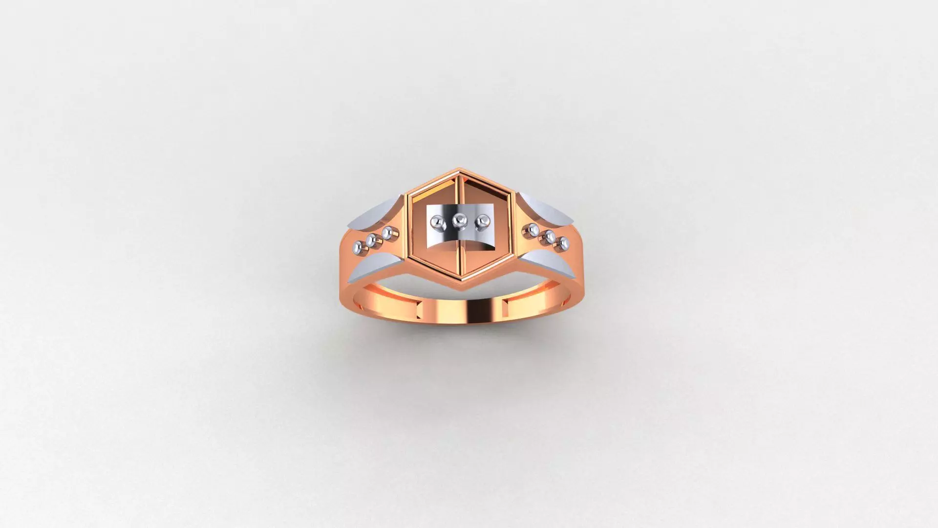 Beads Plain Gold Light weight minimalist Mens Band Ring  3D print model_0