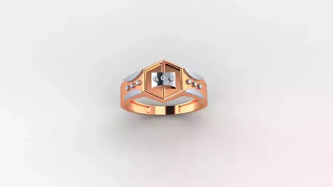 Beads Plain Gold Light weight minimalist Mens Band Ring  3D print model