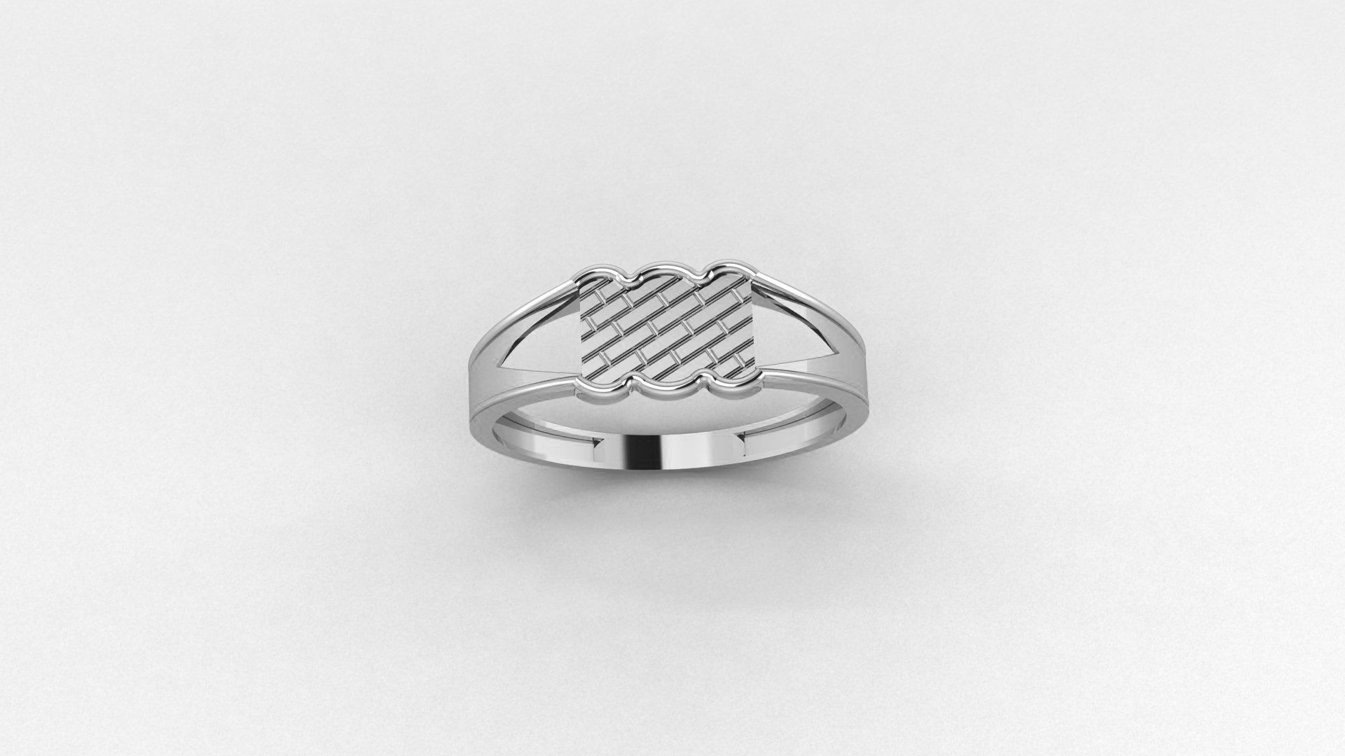 Brick Line Plain Gold Light weight  Mens Band Ring 3dm stl  3D print model_2