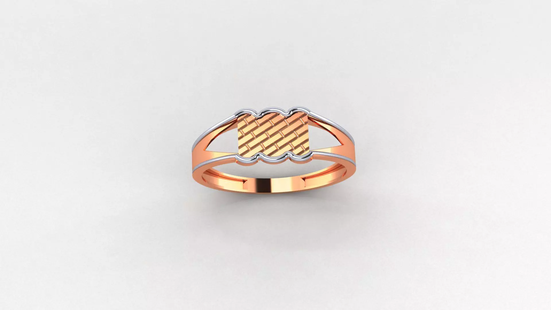 Brick Line Plain Gold Light weight  Mens Band Ring 3dm stl  3D print model_0