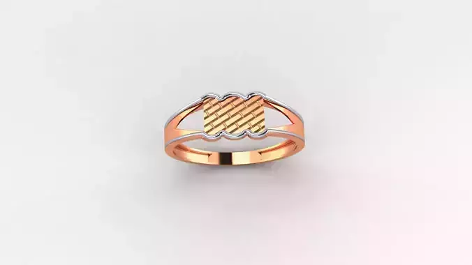 Brick Line Plain Gold Light weight  Mens Band Ring 3dm stl  3D print model