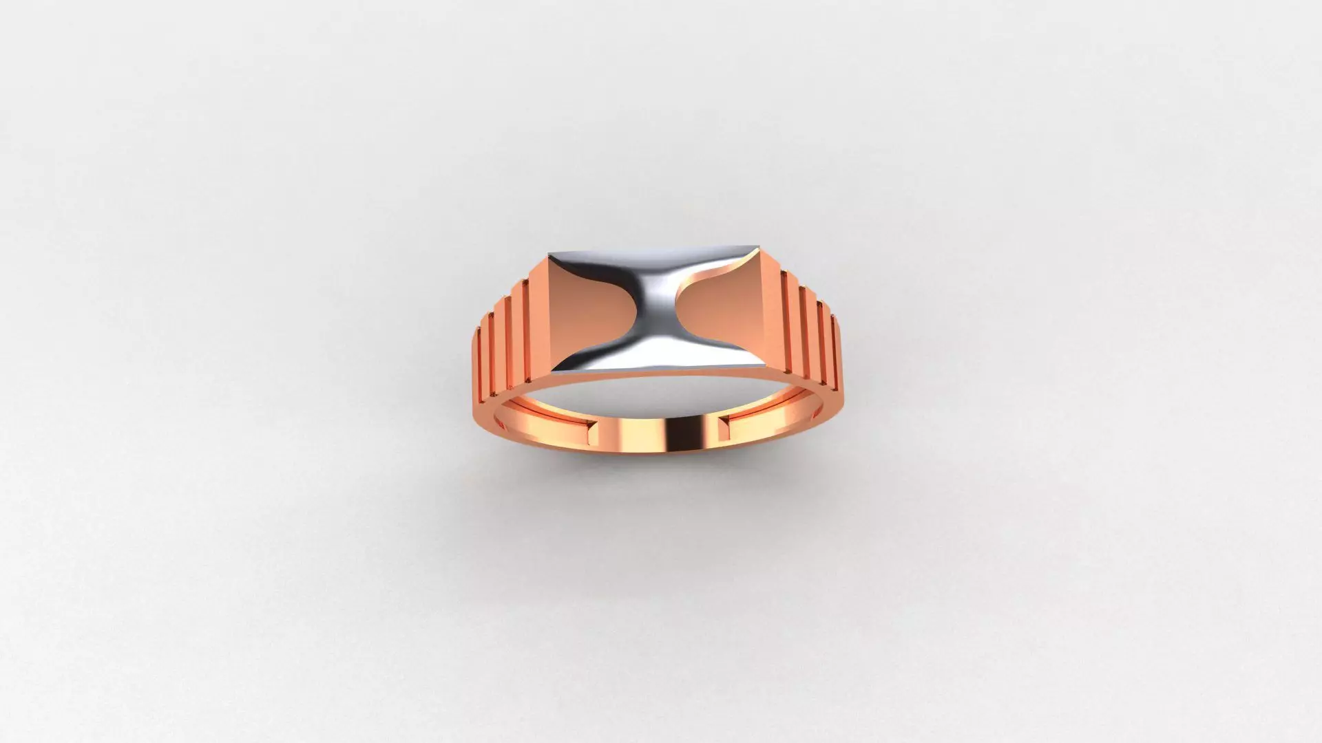 H Plain Gold Light weight minimalist Mens Band Ring 3dm stl 3D print model_0