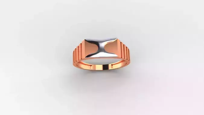 H Plain Gold Light weight minimalist Mens Band Ring 3dm stl  3D print model