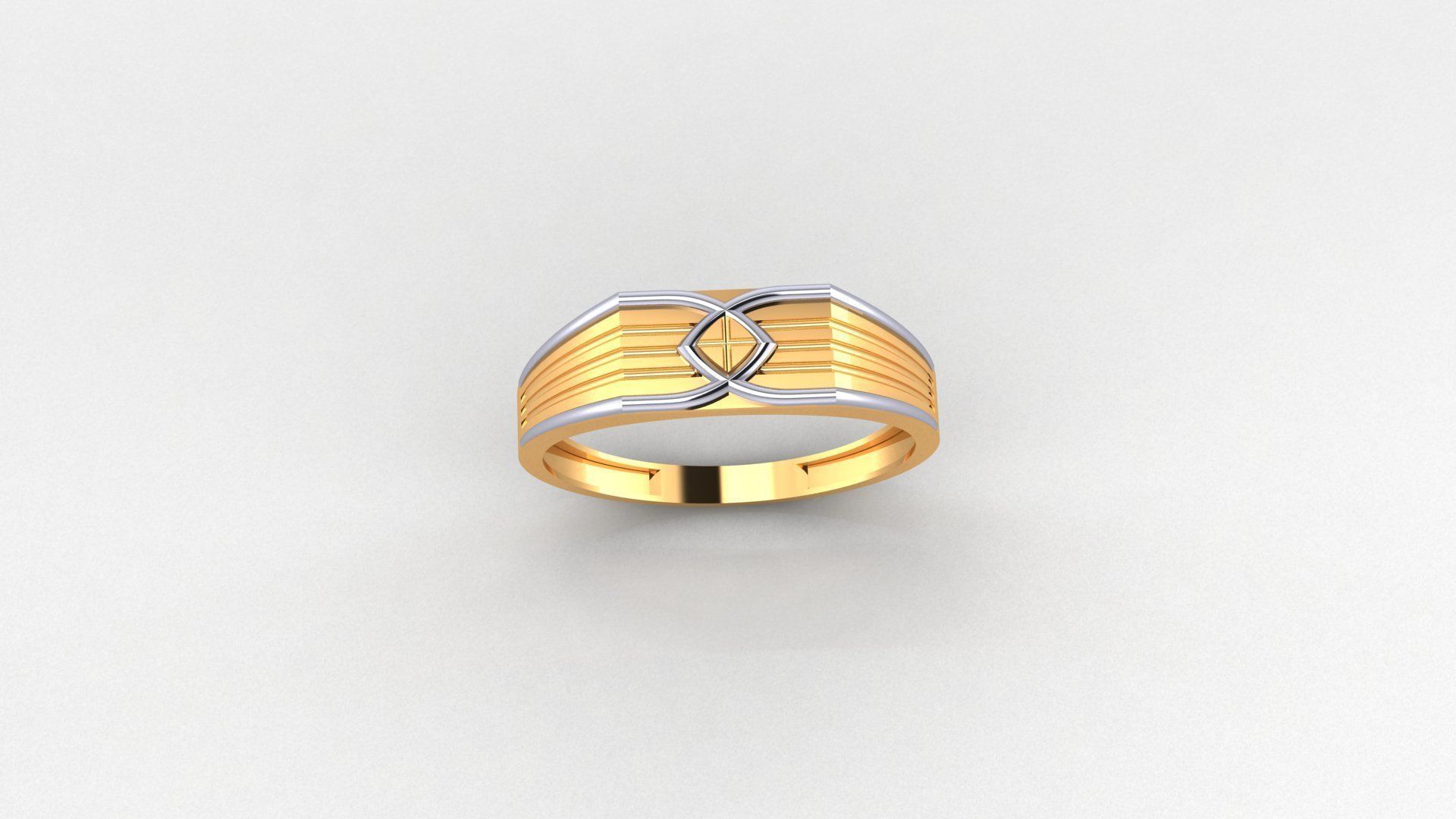 Plus Plain Gold Light weight Mens Band Ring 3dm stl  3D print model_1