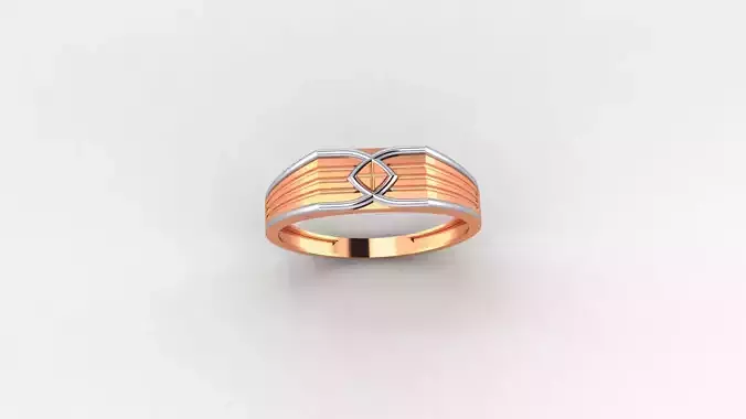 Plus Plain Gold Light weight Mens Band Ring 3dm stl 