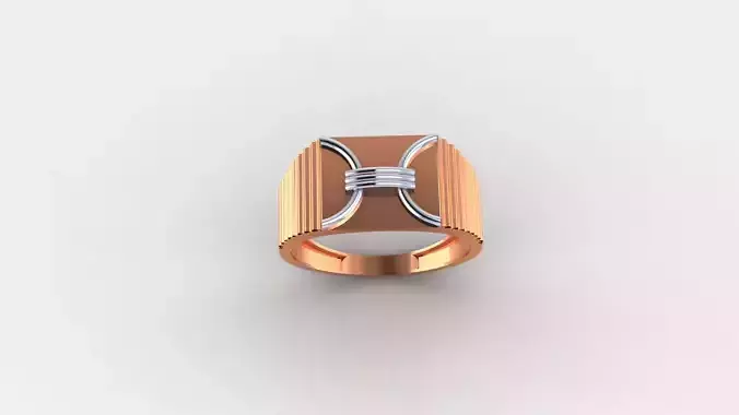 Rope Link Plain Gold Light weight Mens Band Ring 3dm stl 