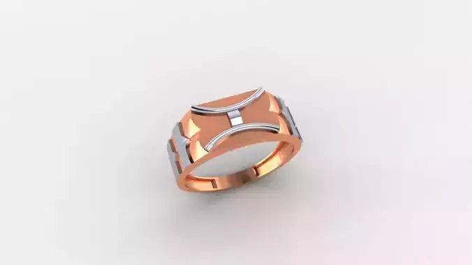 Plain Gold Light weight minimalist Mens Band Ring 3dm stl 