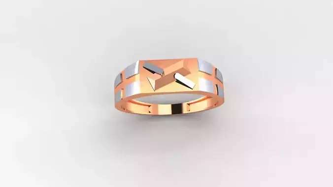Plain Gold Light weight minimalist Mens Band Ring 3dm stl 