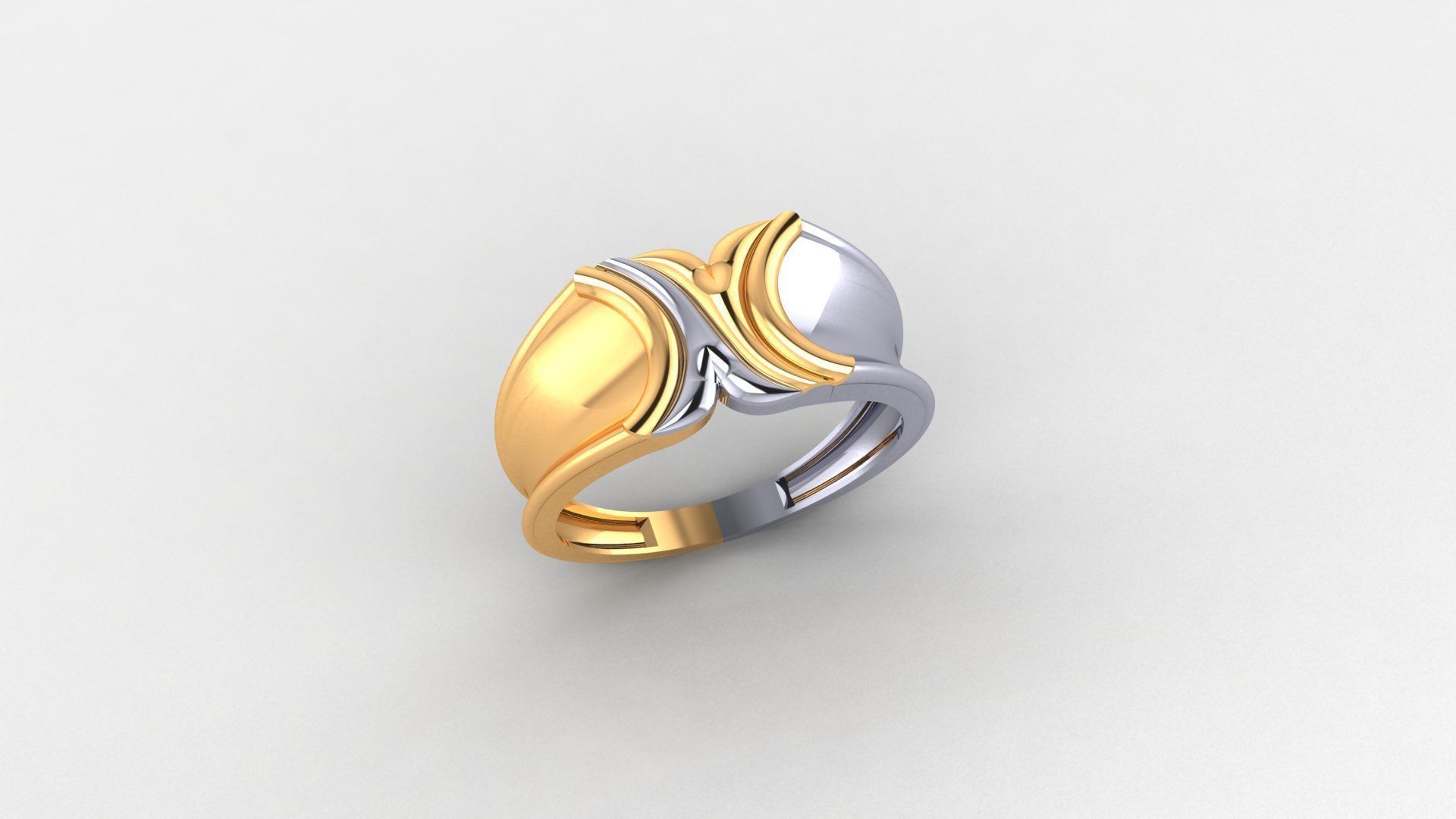 Plain Gold Light weight minimalist Mens Band Ring 3dm stl  3D print model_1