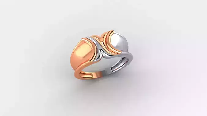 Plain Gold Light weight minimalist Mens Band Ring 3dm stl 