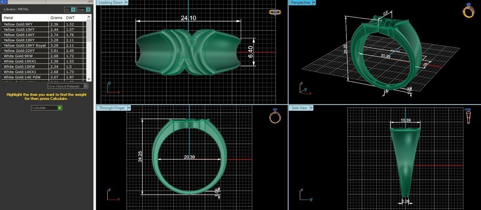 Plain Gold Light weight minimalist Mens Band Ring 3dm stl  3D print model_3
