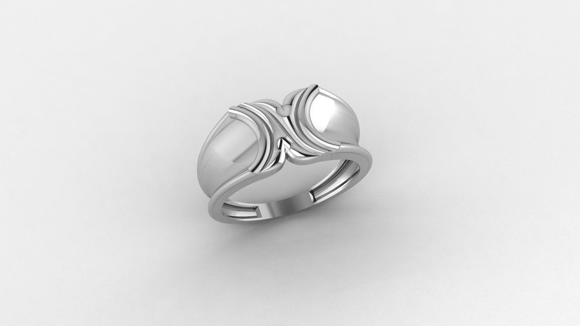 Plain Gold Light weight minimalist Mens Band Ring 3dm stl  3D print model_2