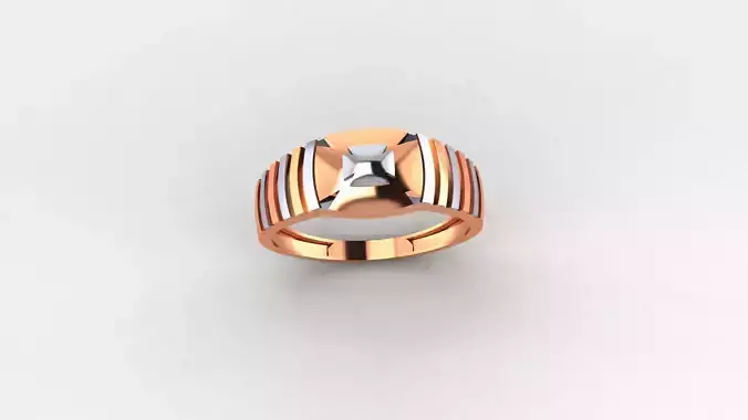 Plain Gold Light weight minimalist Mens Band Ring 3dm stl 