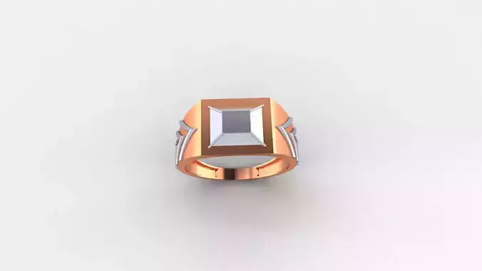 Top Head Plain Gold Light weight minimalist Mens Band Ring