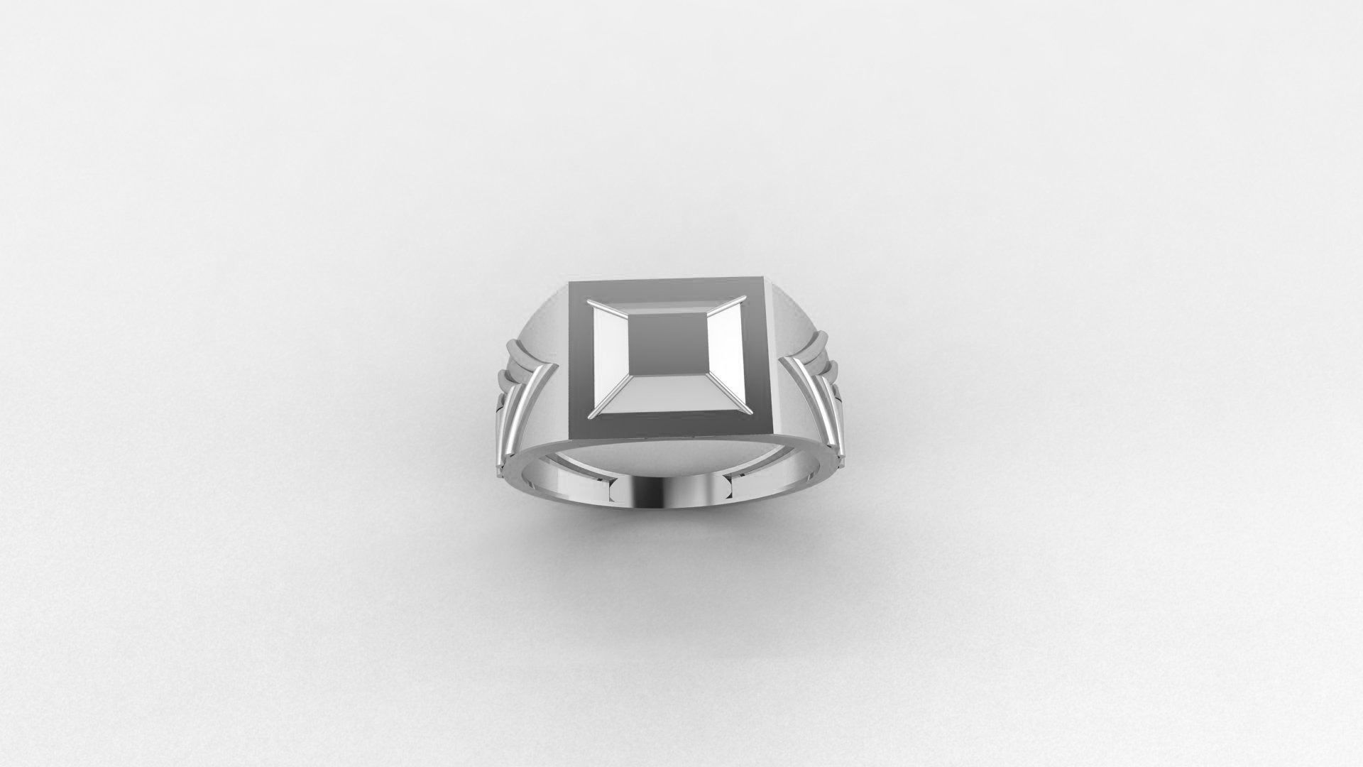 Top Head Plain Gold Light weight minimalist Mens Band Ring 3D print model_2