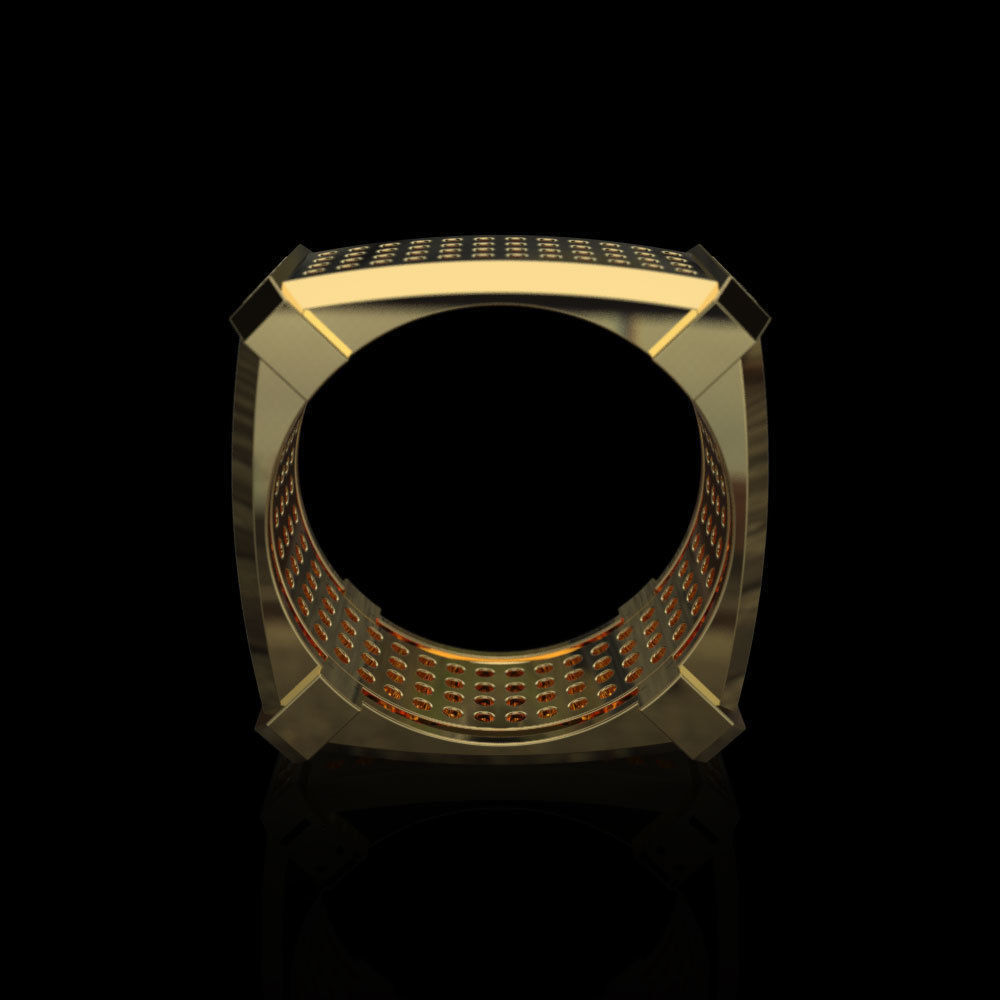 The ring with small diamonds 3D print model_4