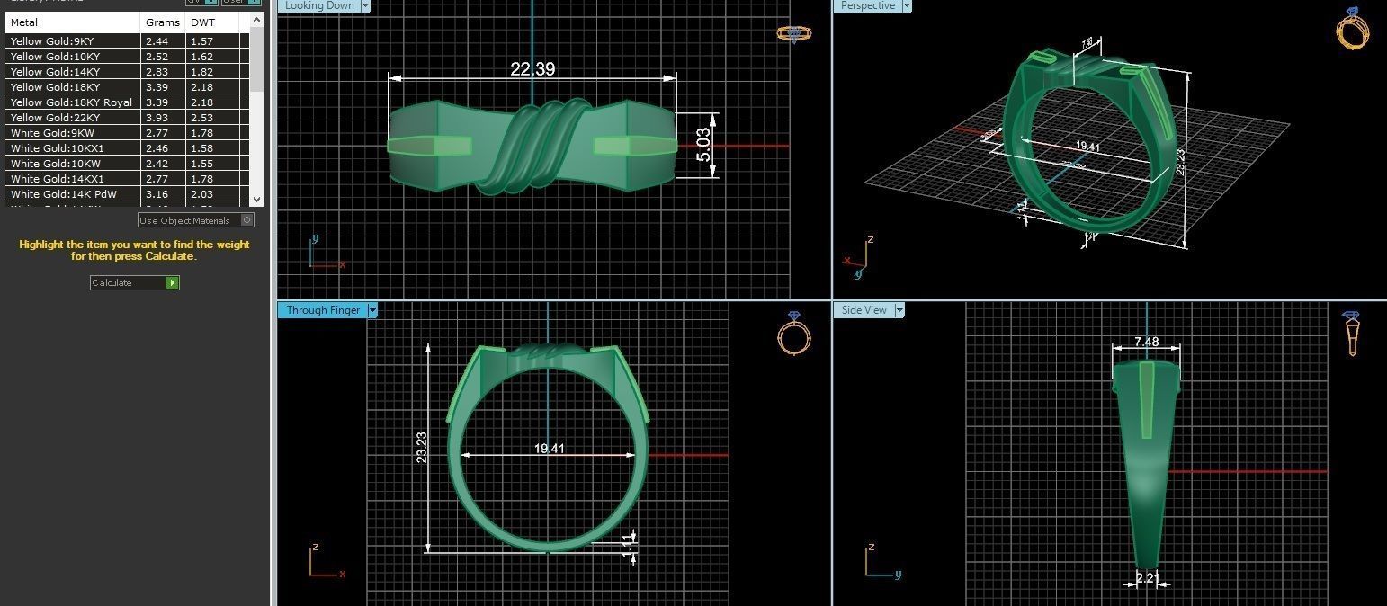 Plain Gold Light weight minimalist Mens Band Ring 3dm stl  3D print model_3